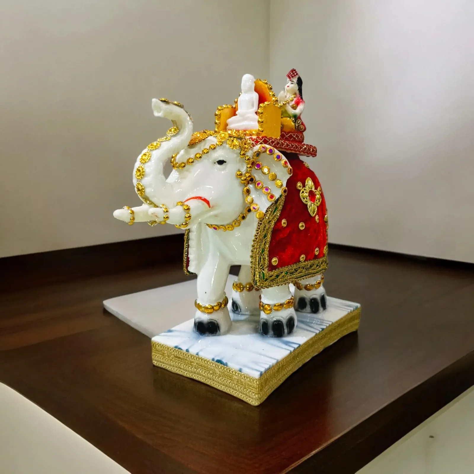 Erawat Elephant Resin Showpiece | Airavata Decorative Statue for Home, Office & Vastu Décor