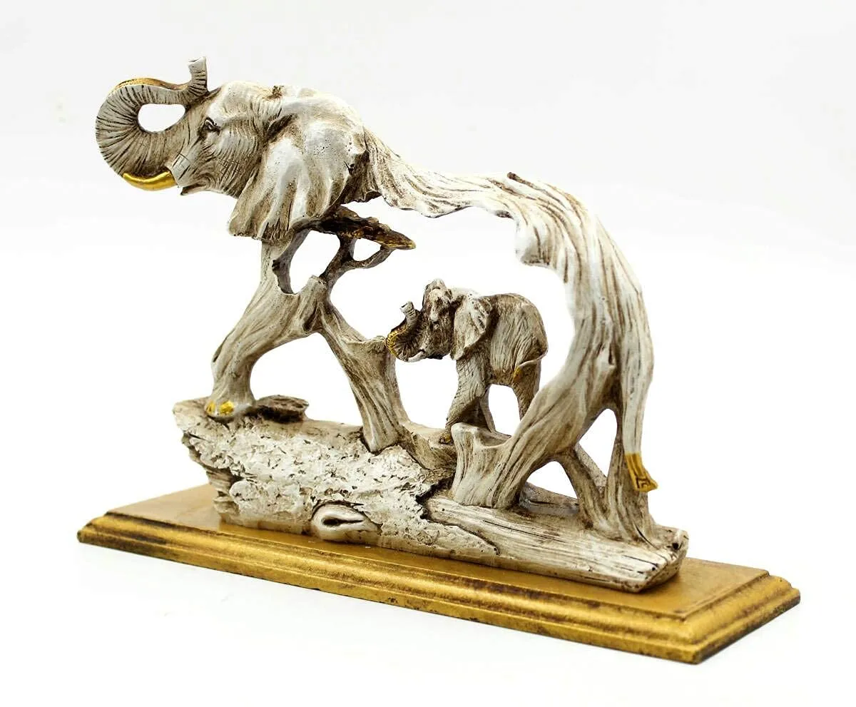 Elephant in Elephant Resin Showpiece | Decorative Elephant Family Statue for Home & Office Décor