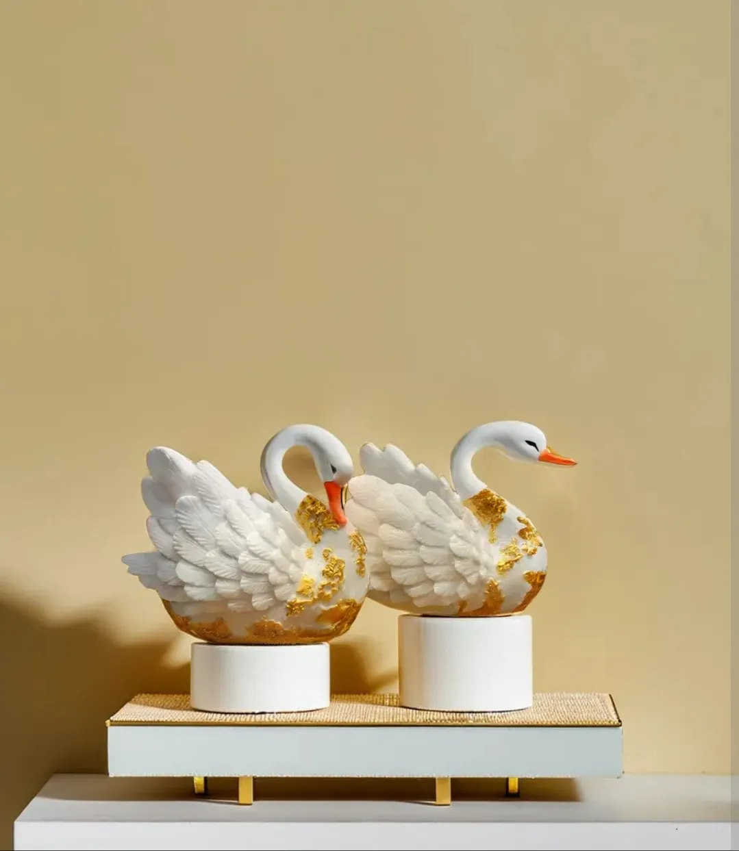 Gold Duck Resin Showpiece | Elegant Decorative Duck Statue for Home & Office Décor