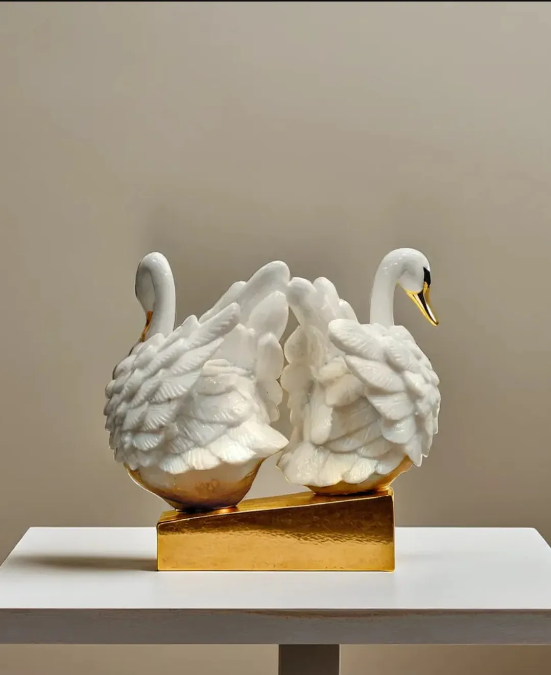 Gold Duck Resin Showpiece | Elegant Decorative Duck Statue for Home & Office Décor