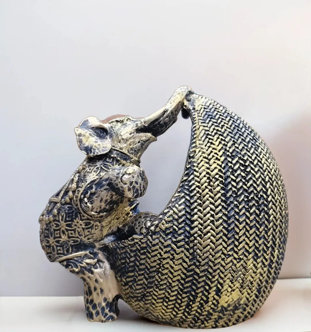 Premium Platter Elephant Resin Showpiece...