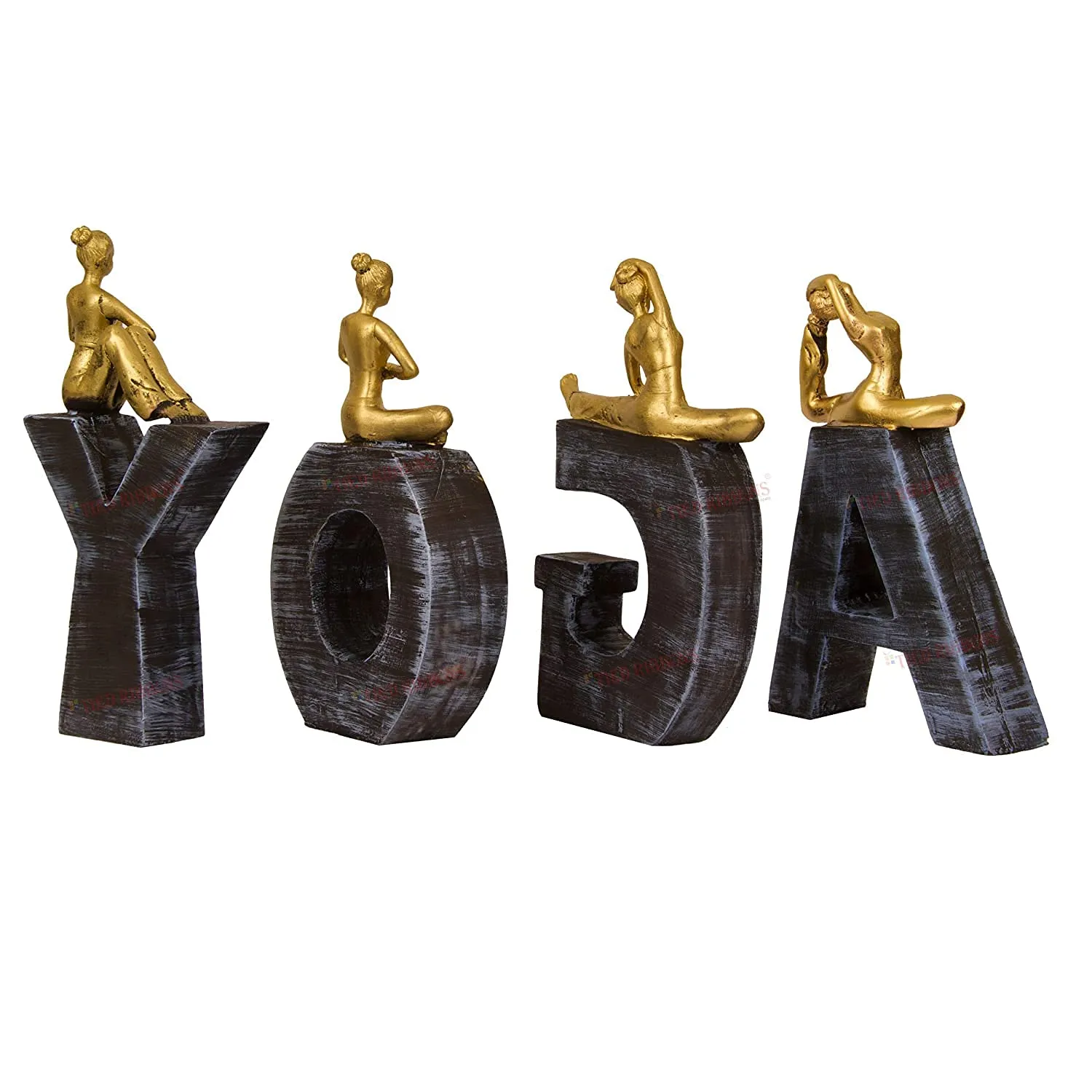 Premium Yoga Written Set Showpiece – Inspirational Decorative Yoga Décor for Home, Office & Meditation Space