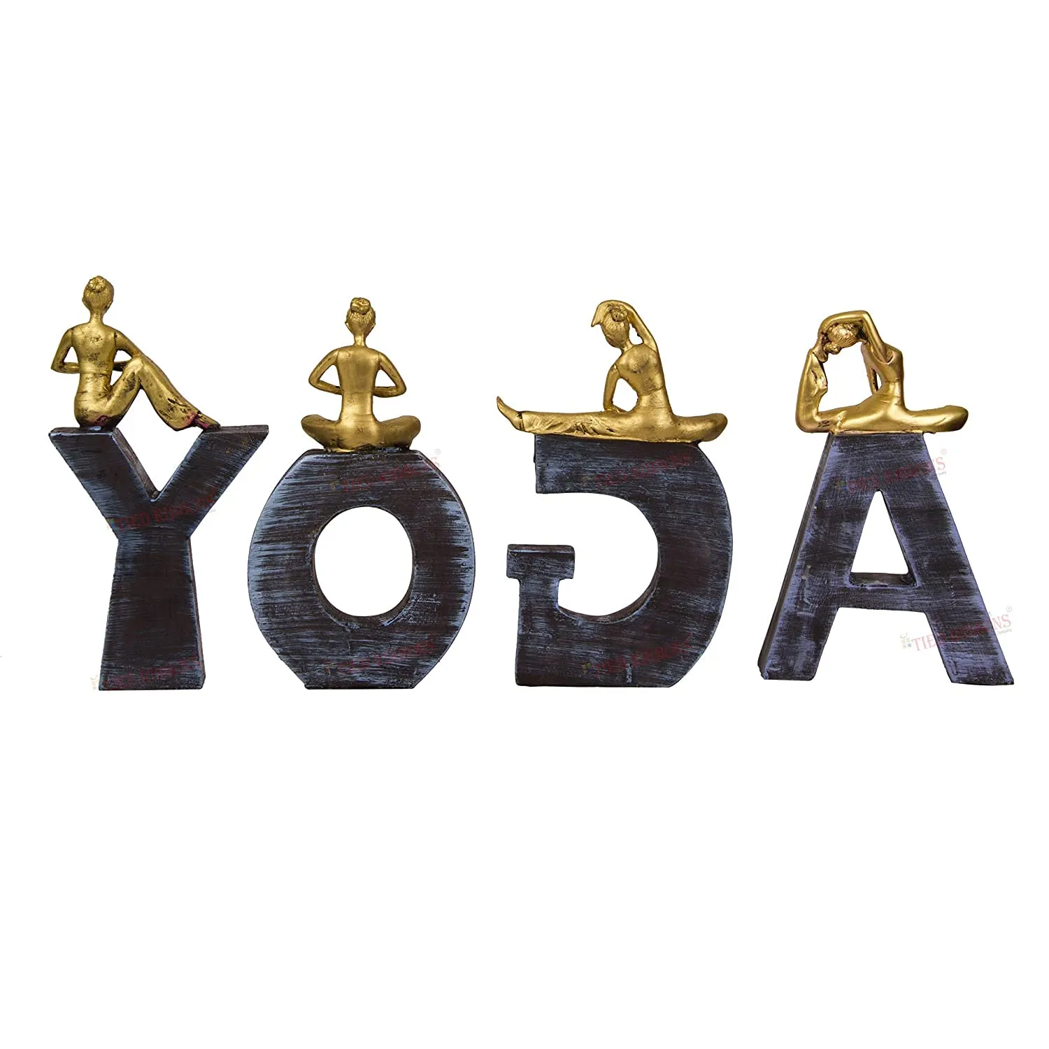 Premium Yoga Written Set Showpiece – Inspirational Decorative Yoga Décor for Home, Office & Meditation Space