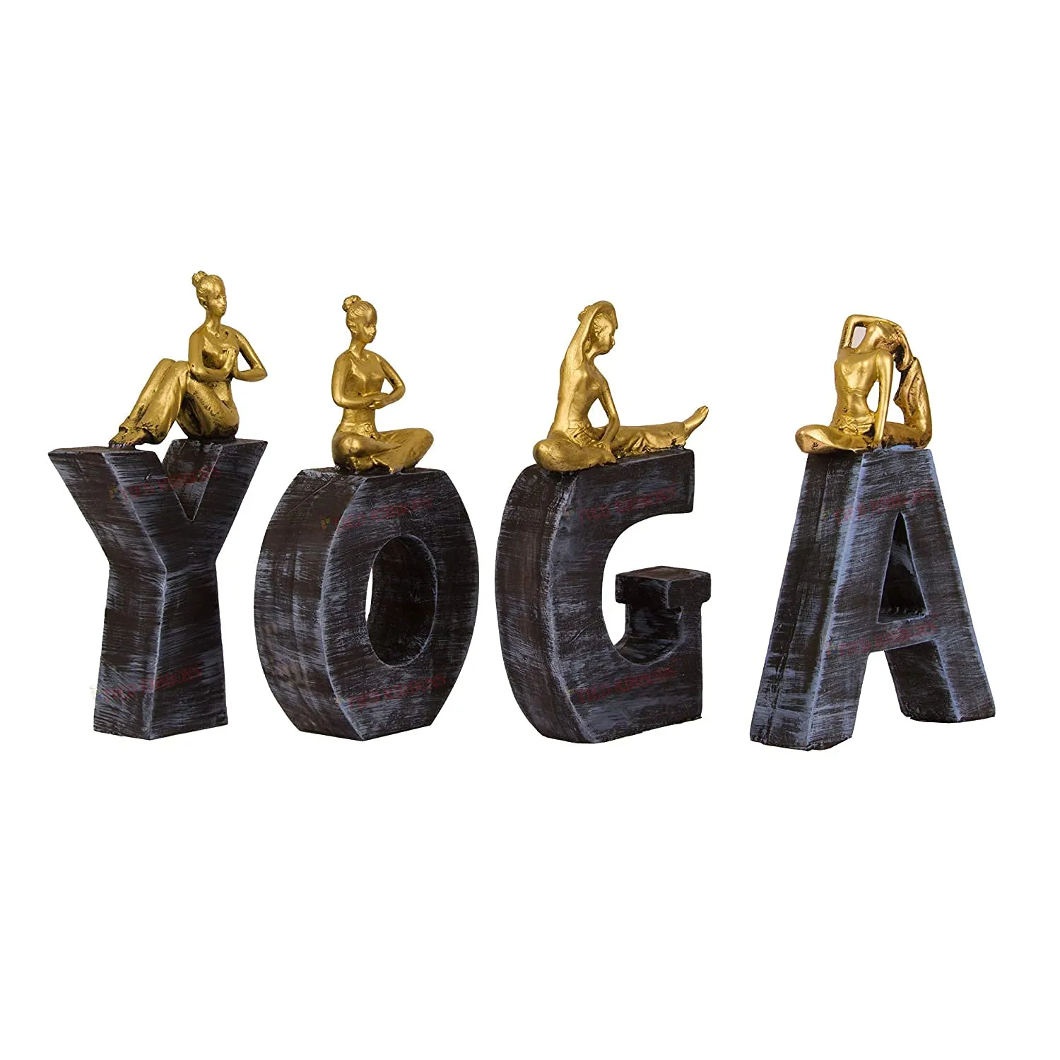 Premium Yoga Written Set Showpiece – Inspirational Decorative Yoga Décor for Home, Office & Meditation Space