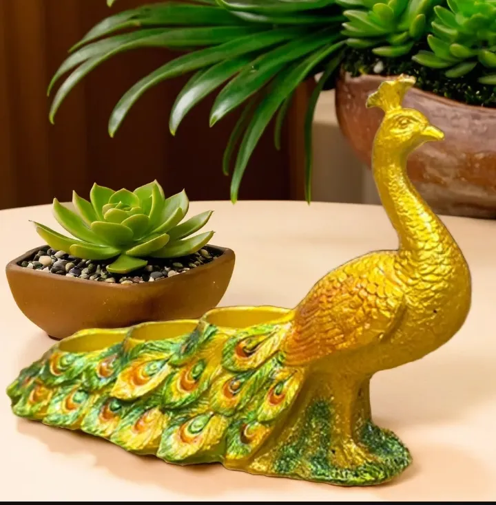 Premium Peacock  Diya Showpiece – Elegant Decorative Peacock Lamp for Home Temple, Pooja Room & Festive Décor