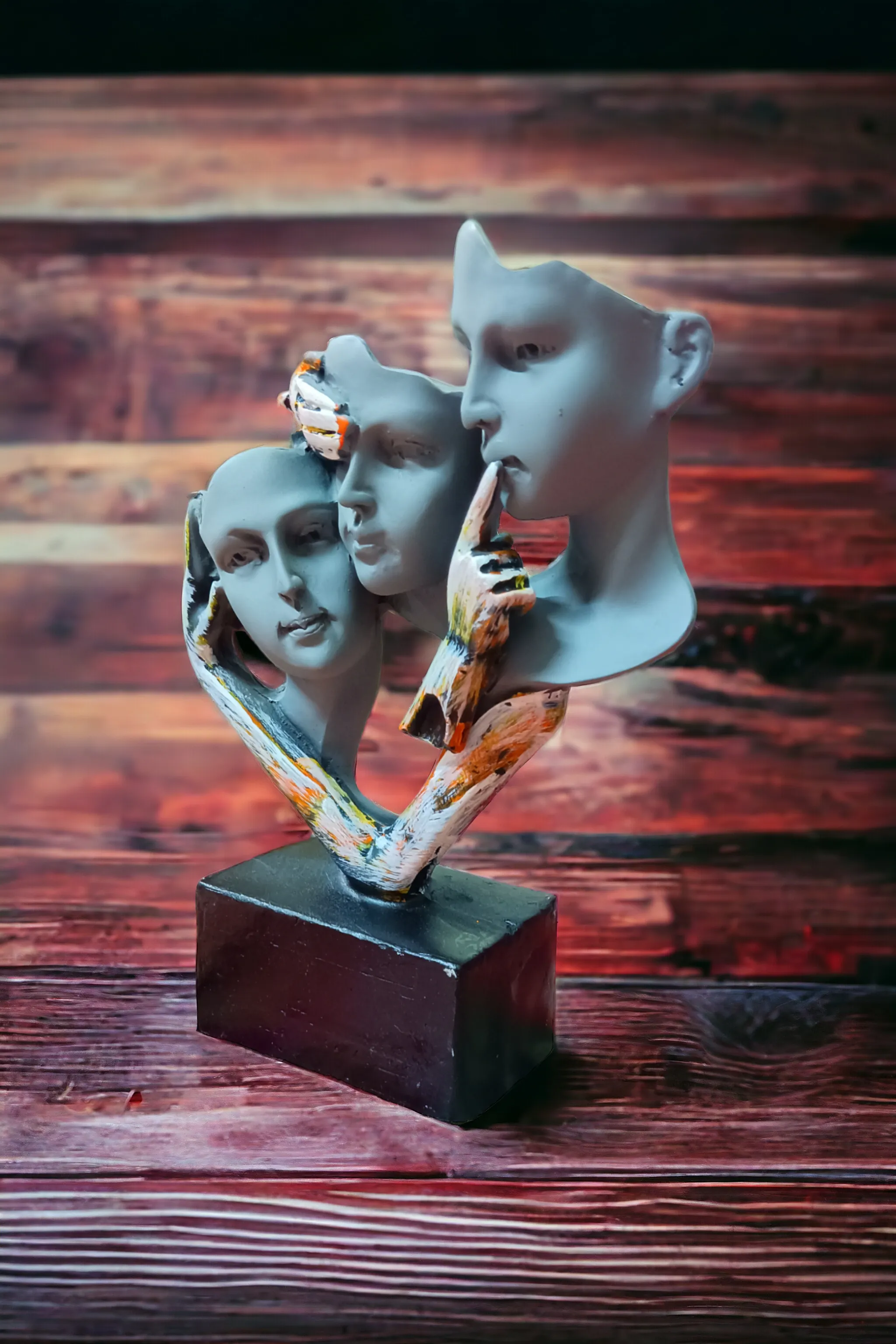 Human Face Lady with Extra Hands Resin S...