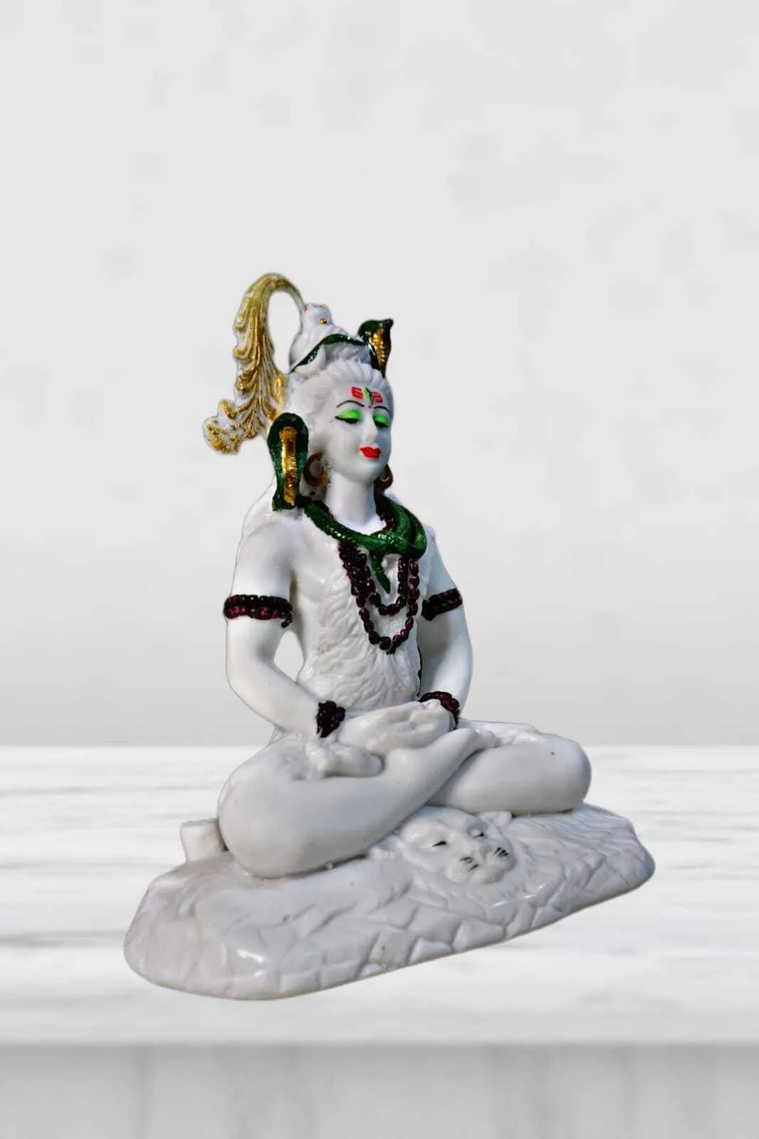 Lord Shiva Meditating Resin Idol | Mahadev Decorative Statue for Home, Office & Temple Décor