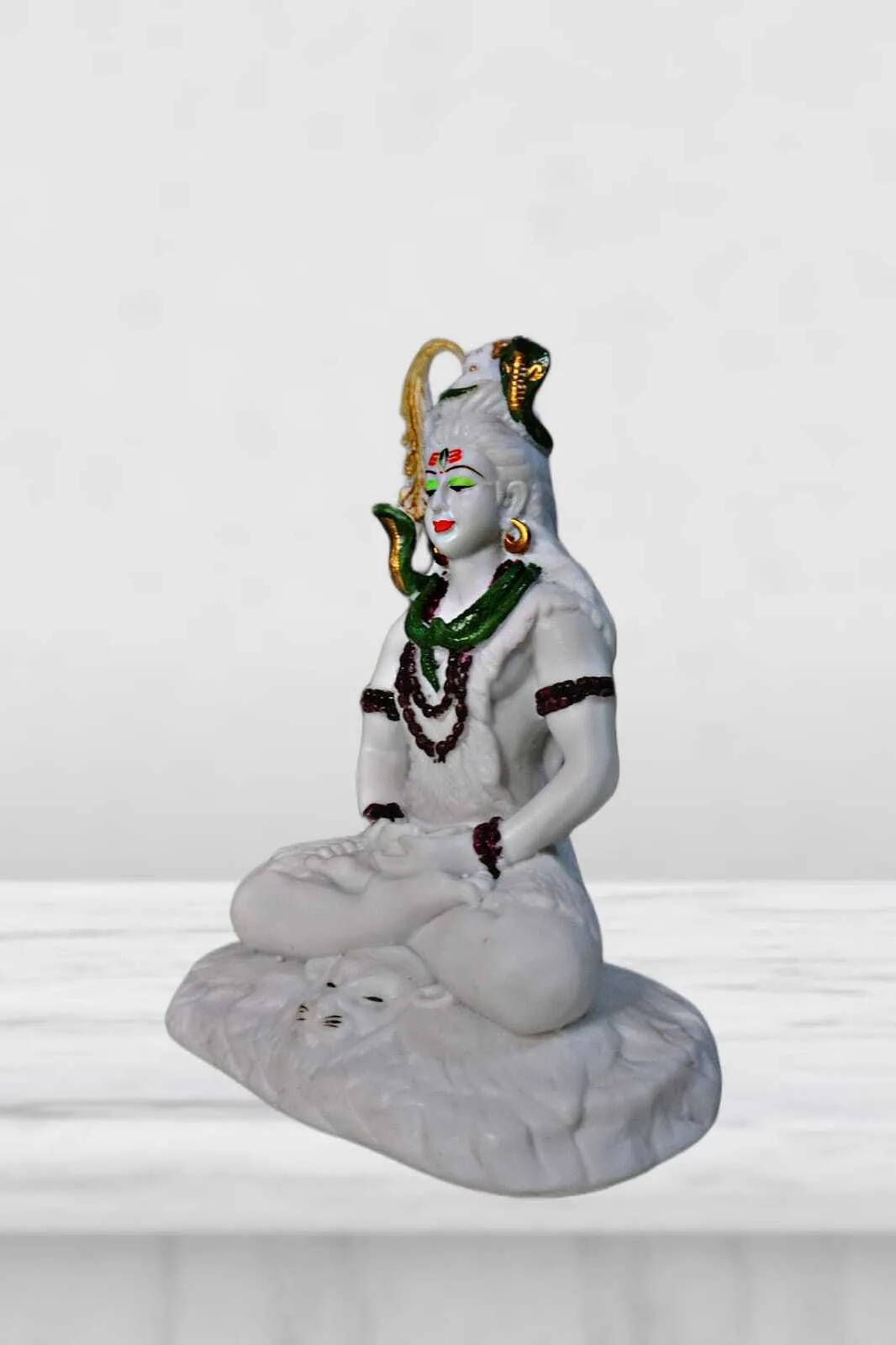 Lord Shiva Meditating Resin Idol | Mahadev Decorative Statue for Home, Office & Temple Décor