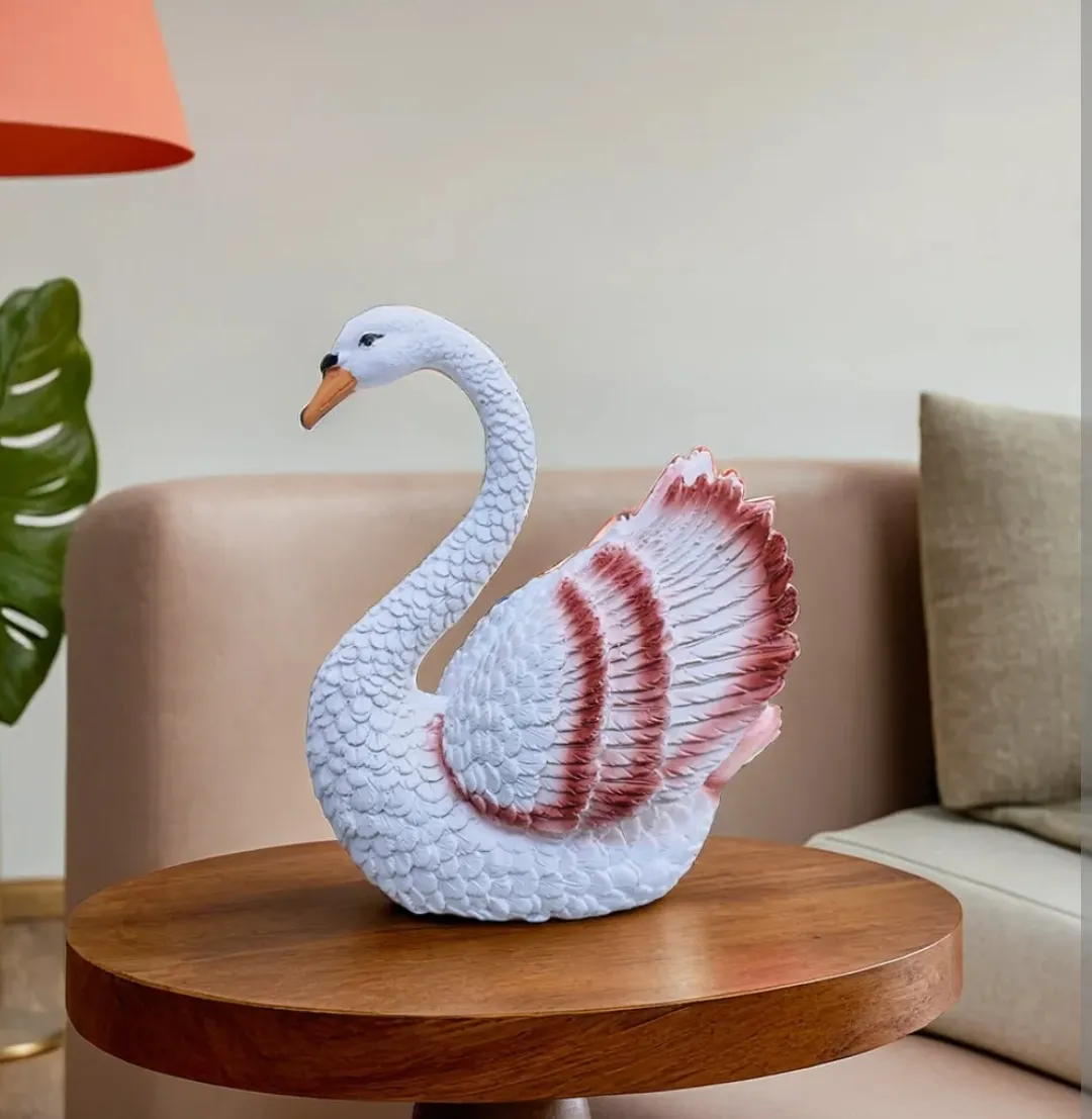 Elegant Swan Resin Showpiece | White Swa...