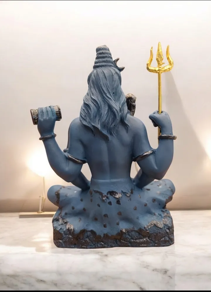Lord Shiva Blue Resin Idol | Mahadev Decorative Statue for Home, Office & Temple Décor