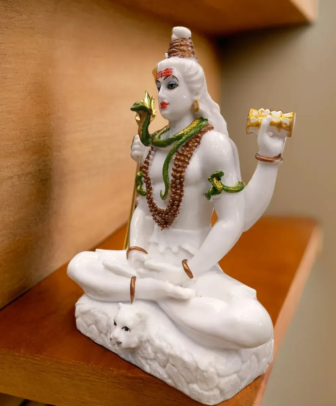 Lord Shiva White Meditating Resin Idol | Mahadev Decorative Statue for Home, Office & Temple Décor