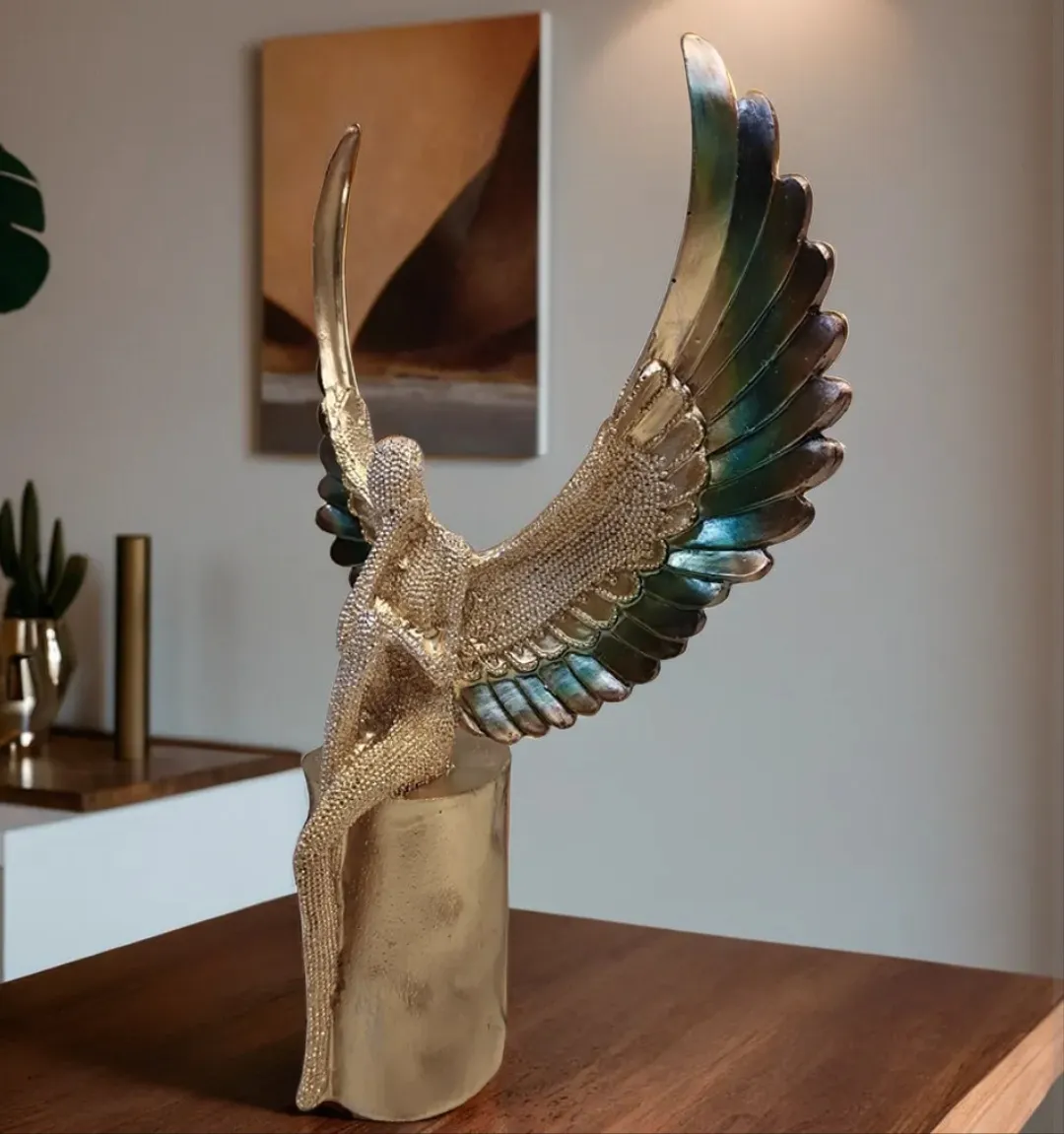Wings Pari Resin Showpiece | Elegant Angel Fairy Decorative Statue for Home & Office Décor