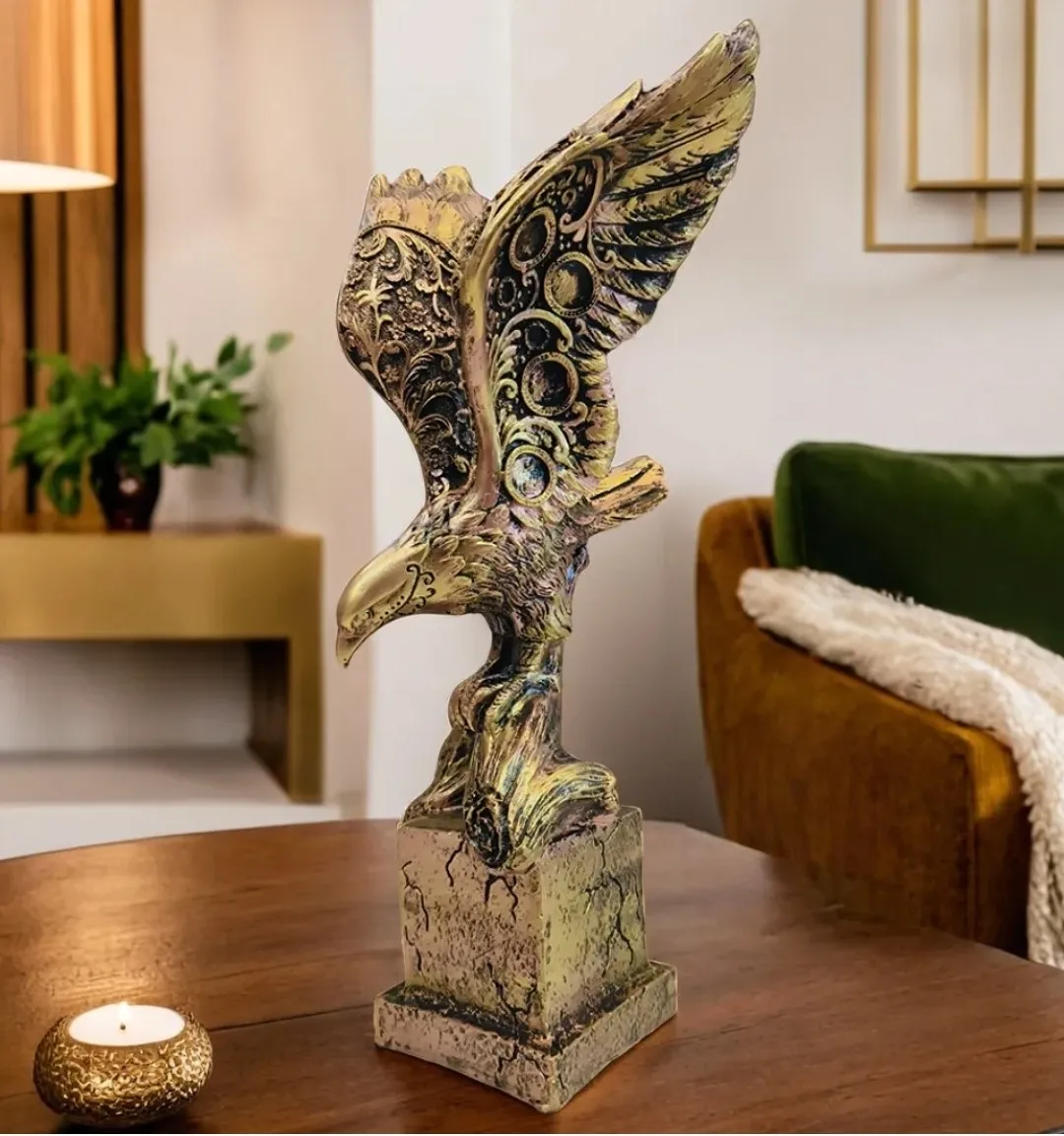 Eagle Resin Showpiece | Decorative Eagle Statue for Home & Office Décor