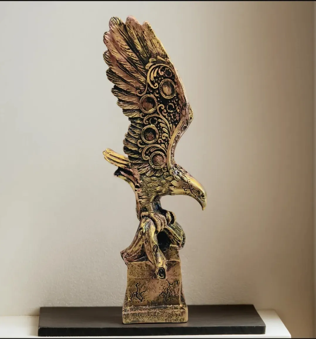 Eagle Resin Showpiece | Decorative Eagle Statue for Home & Office Décor