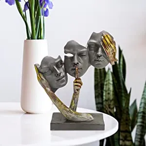Human face Extra Hand(Gents) Resin Showpiece | Artistic Decorative Sculpture for Home & Office