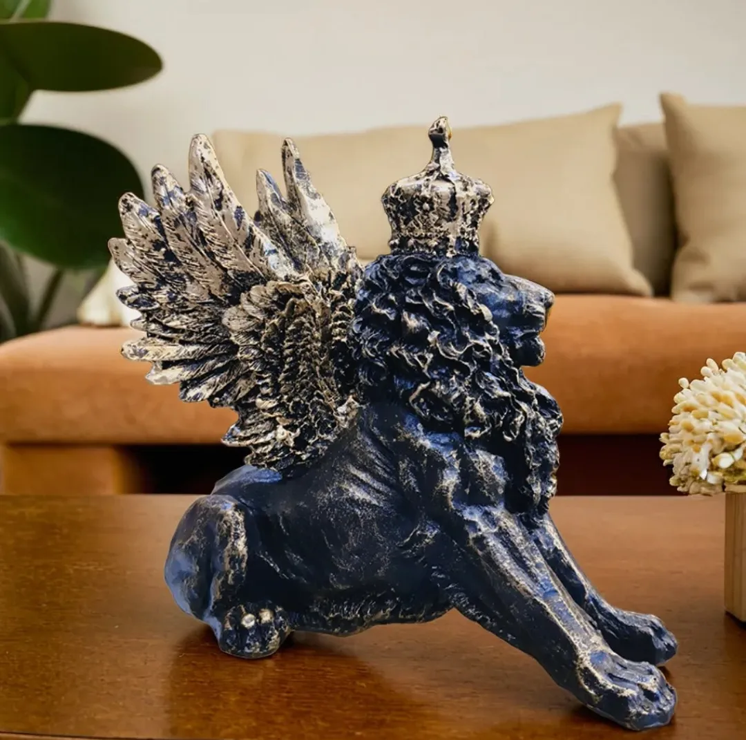 Royal King Resin Lion Showpiece | Decorative Animal Figurine for Home & Office Décor