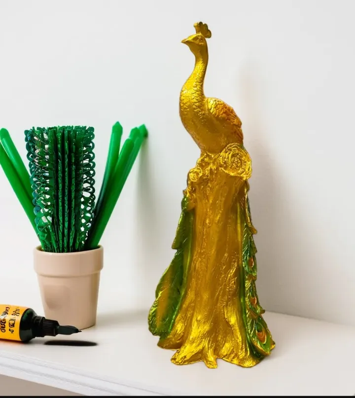 Premium Daal Peacock Showpiece – Elegant Decorative Peacock Lamp for Home Temple, Pooja Room & Festive Décor