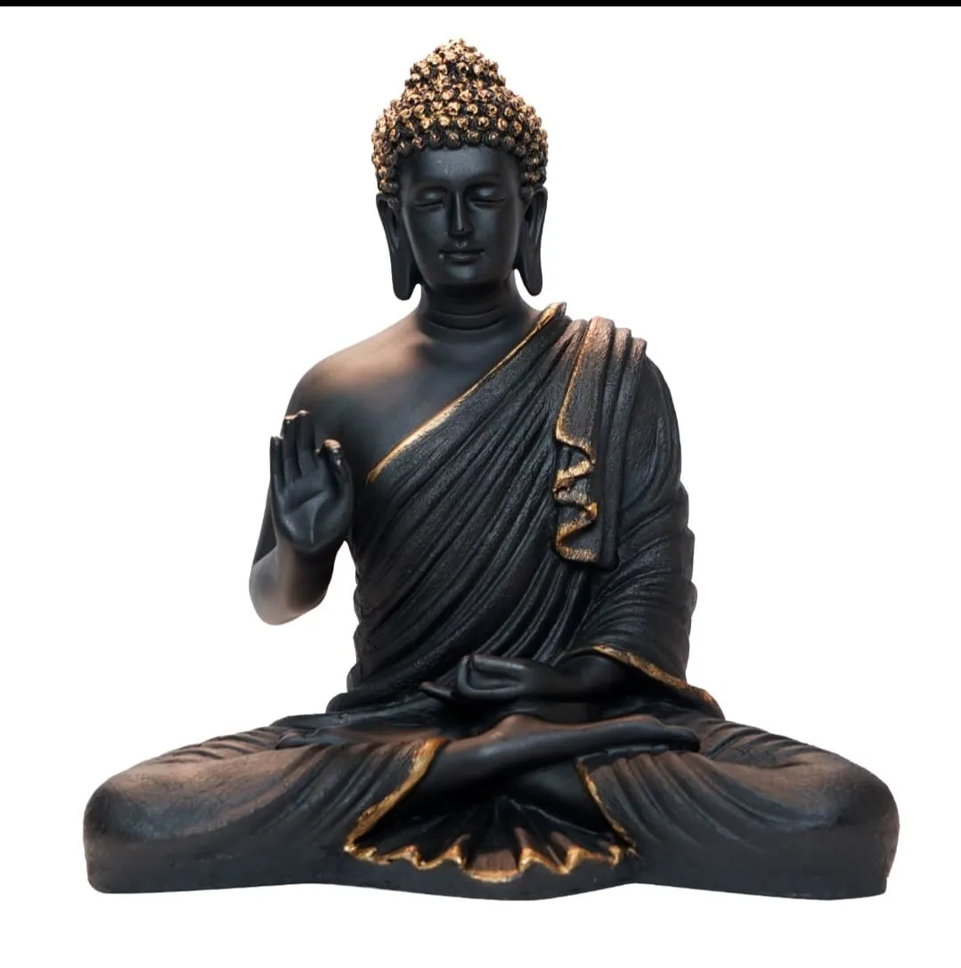 Premium Black Golden Resin Statue – Eleg...