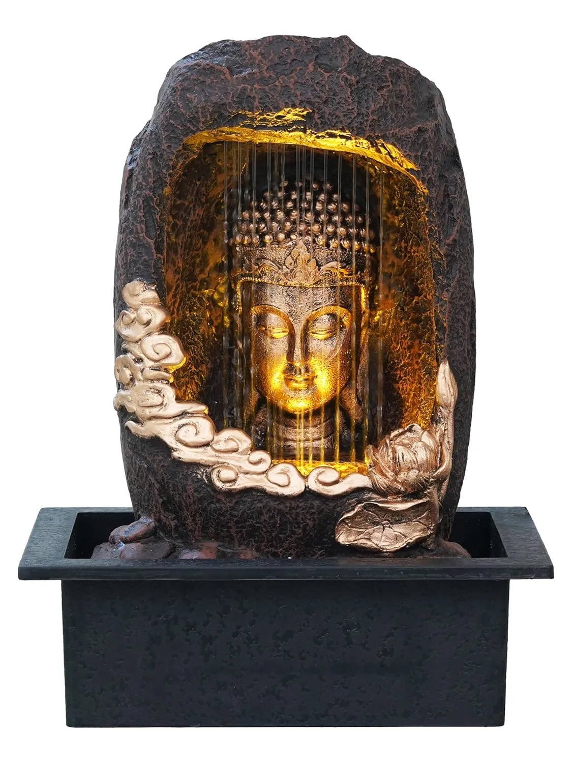 Premium Buddha Shower Fountain Water Showpiece – Elegant Decorative Fountain for Home, Office, Garden & Living Room Décor