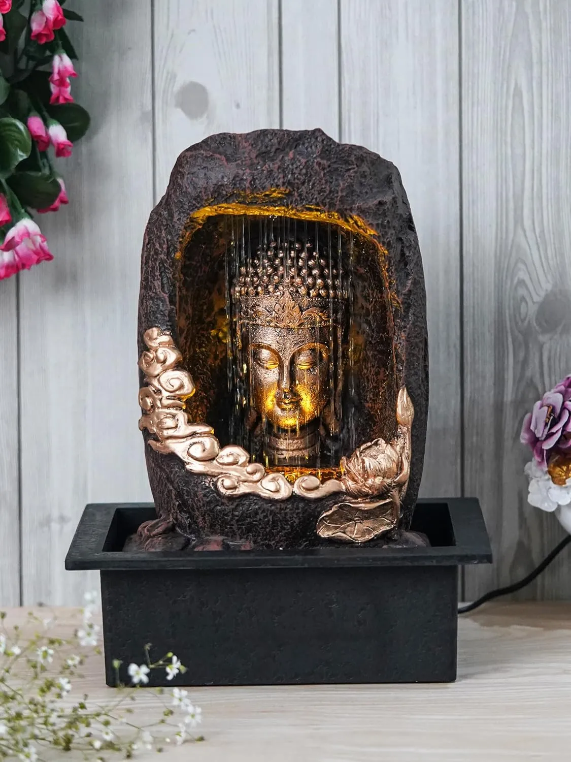 Premium Buddha Shower Fountain Water Showpiece – Elegant Decorative Fountain for Home, Office, Garden & Living Room Décor