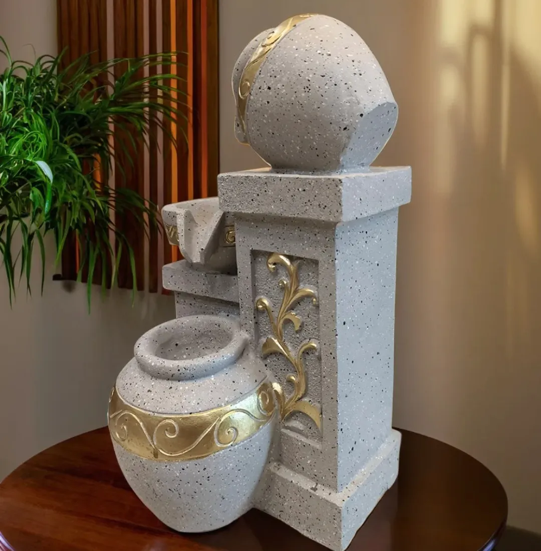 Premium Matki Fountain Grey Water Showpiece – Elegant Decorative Fountain for Home, Office, Garden & Living Room Décor
