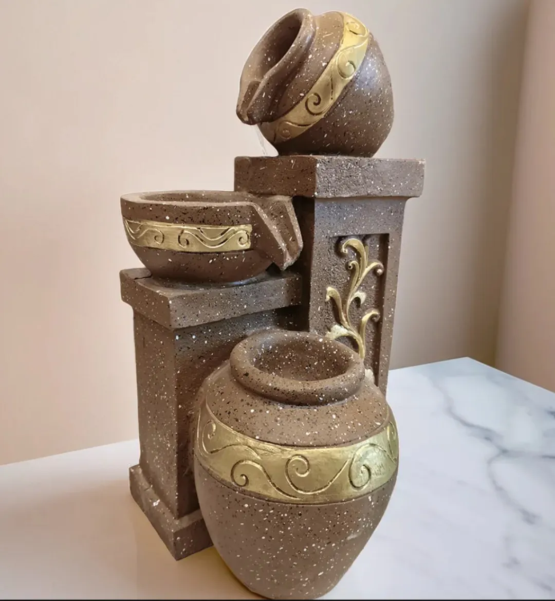 Premium Matki Fountain Brown Water Showpiece – Elegant Decorative Fountain for Home, Office, Garden & Living Room Décor