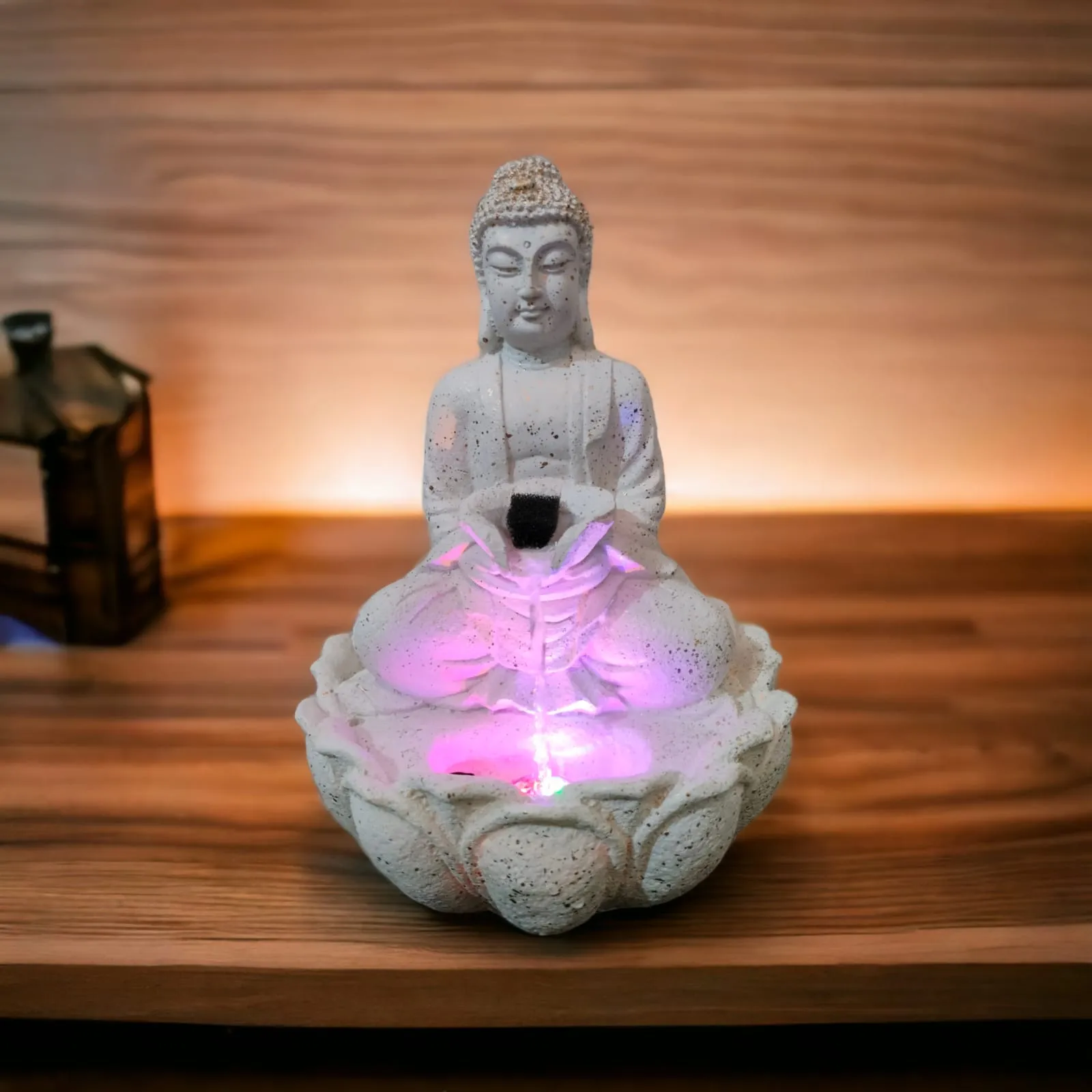 Premium White Buddha Fountain Water Showpiece – Elegant Decorative Fountain for Home, Office, Garden & Living Room Décor