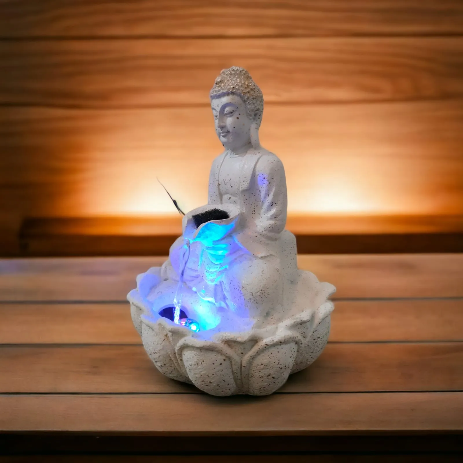 Premium White Buddha Fountain Water Showpiece – Elegant Decorative Fountain for Home, Office, Garden & Living Room Décor