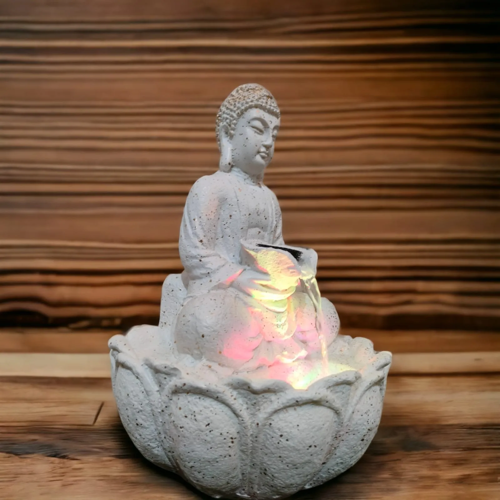 Premium White Buddha Fountain Water Showpiece – Elegant Decorative Fountain for Home, Office, Garden & Living Room Décor