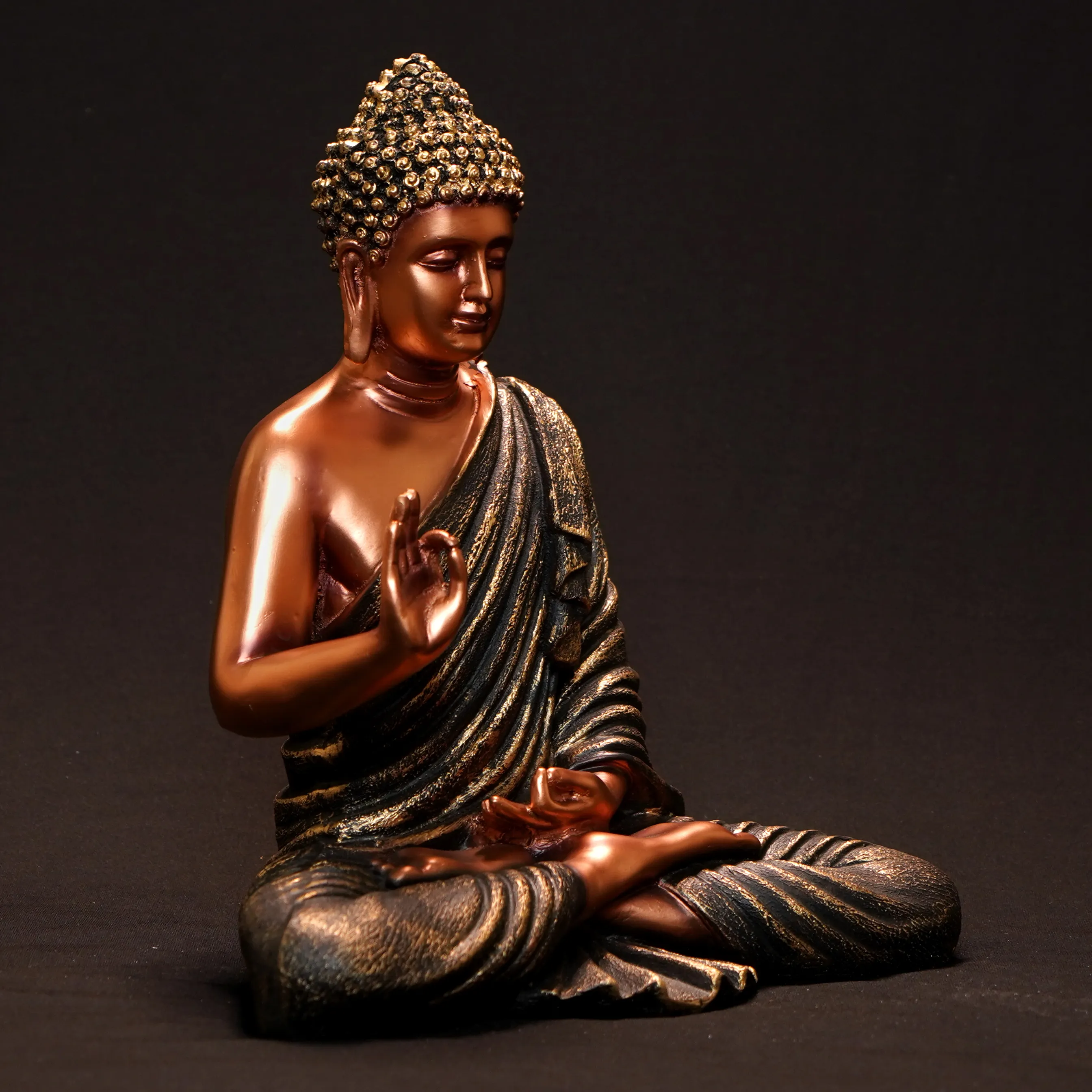Premium Golden Resin Statue – Elegant Lord Buddha Showpiece for Home, Office & Meditation Décor