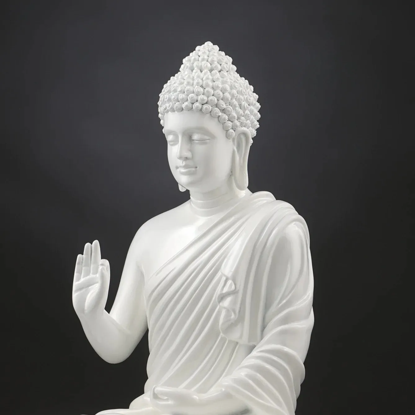 Premium White Resin Statue – Elegant Lord Buddha Showpiece for Home, Office & Meditation Décor