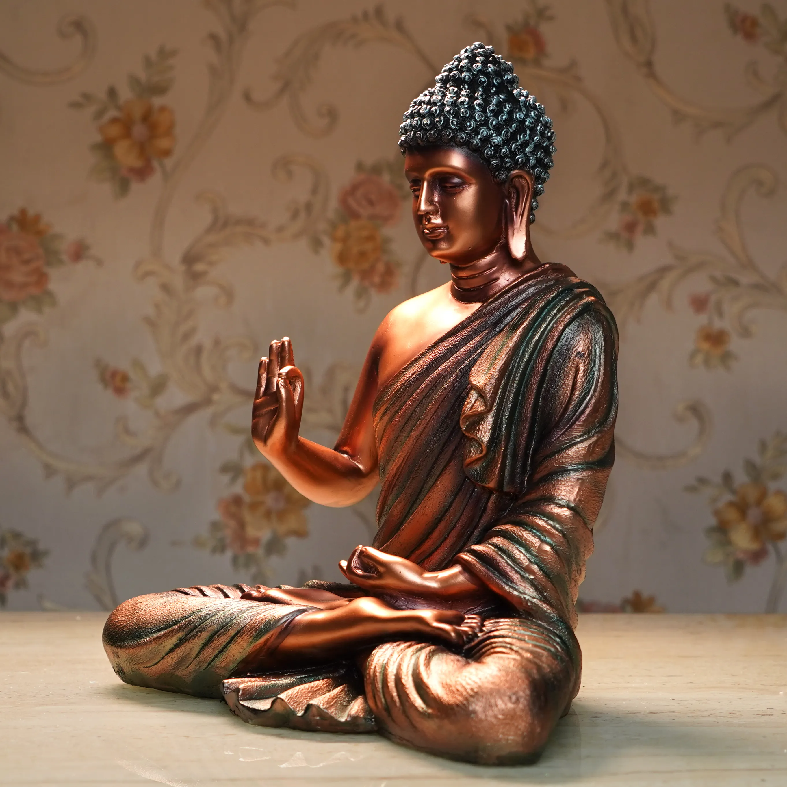 Premium Gold Resin Statue – Elegant Lord Buddha Showpiece for Home, Office & Meditation Décor