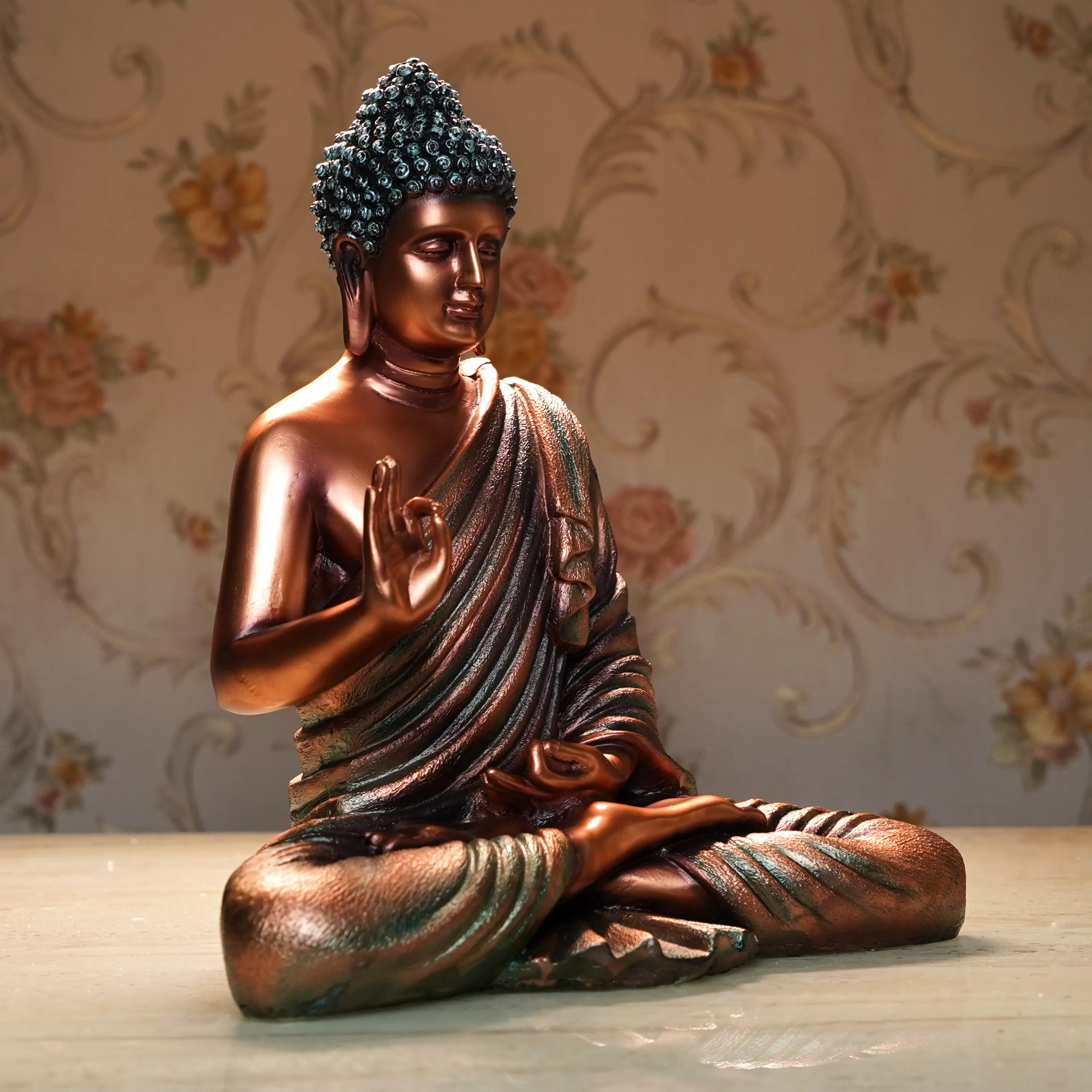 Premium Gold Resin Statue – Elegant Lord Buddha Showpiece for Home, Office & Meditation Décor