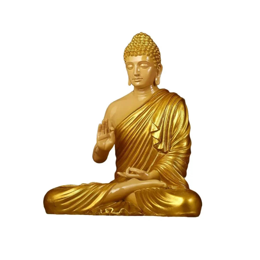 Premium Gold Small Buddha Resin Statue – Elegant Lord Buddha Showpiece for Home, Office & Meditation Décor