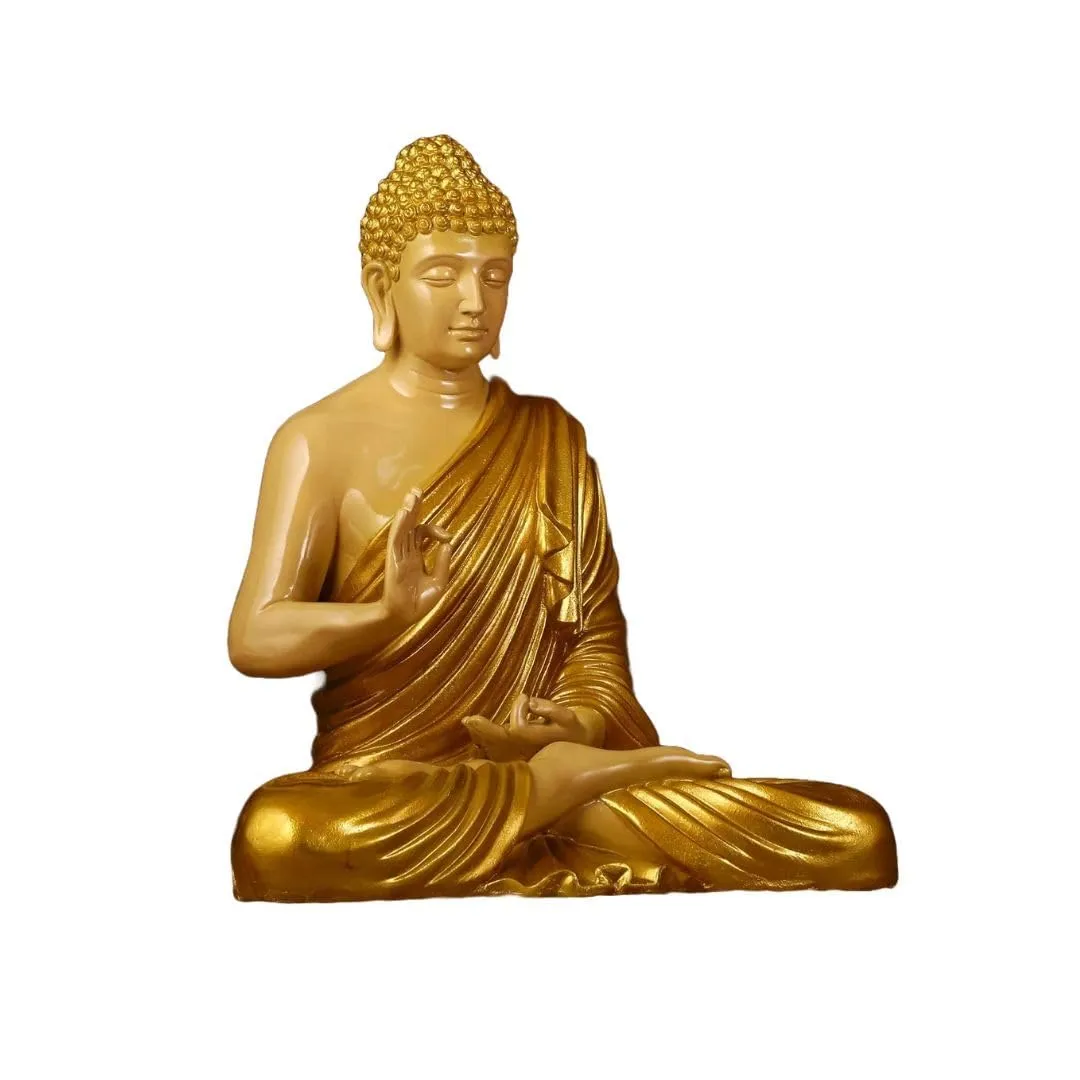 Premium Gold Small Buddha Resin Statue – Elegant Lord Buddha Showpiece for Home, Office & Meditation Décor