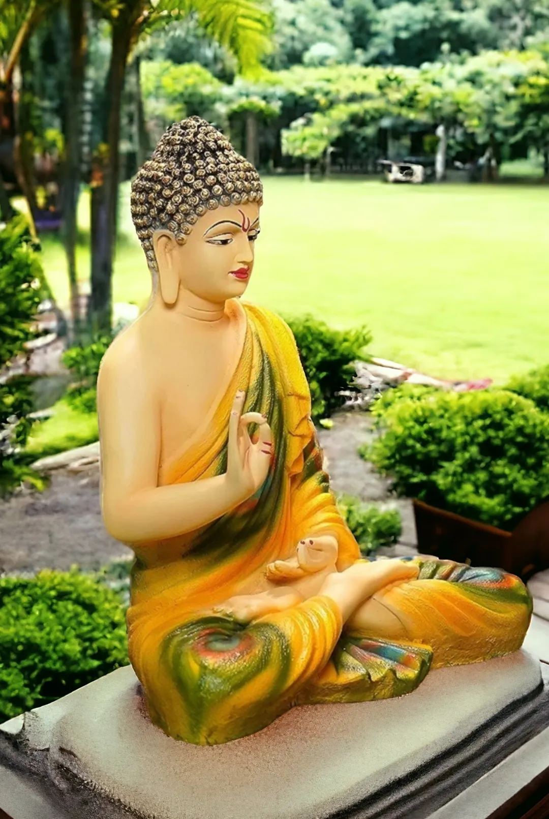 Premium 2 Feet Buddha Resin Statue – Elegant Lord Buddha Showpiece for Home, Office & Meditation Décor