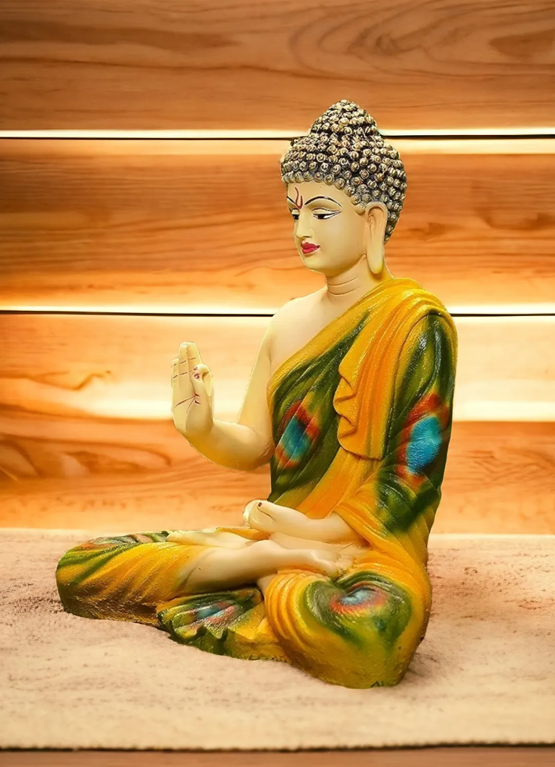 Premium 2 Feet Buddha Resin Statue – Elegant Lord Buddha Showpiece for Home, Office & Meditation Décor