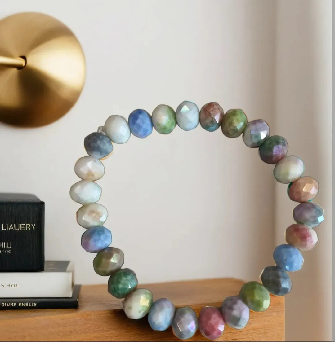 Natural Multicolor Gemstone Beaded Brace...