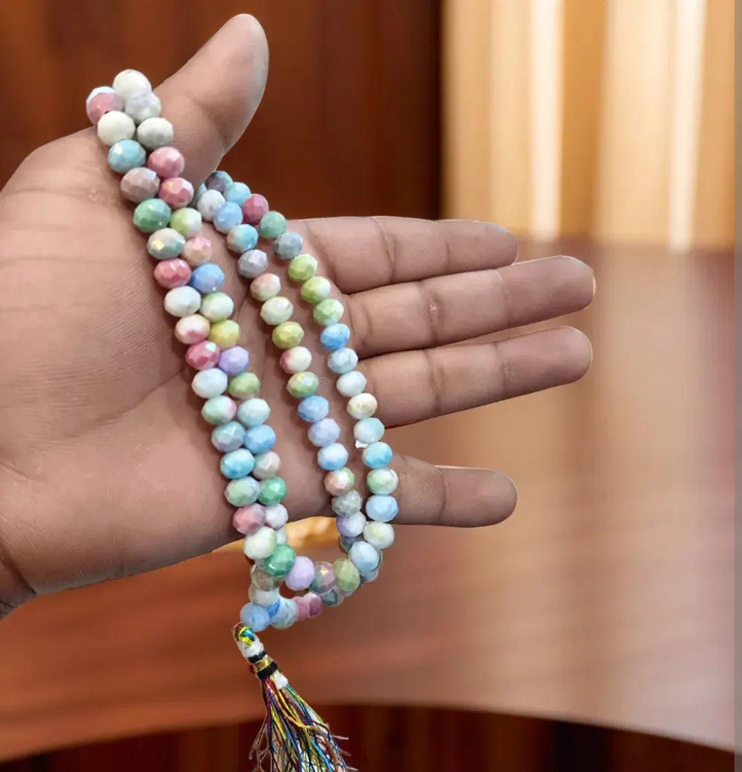 Multicolor Crystal Japa Mala | Faceted M...