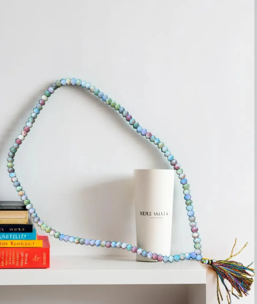 Multicolor Crystal Japa Mala | Faceted Meditation Prayer Beads Necklace for Yoga & Spiritual Healing