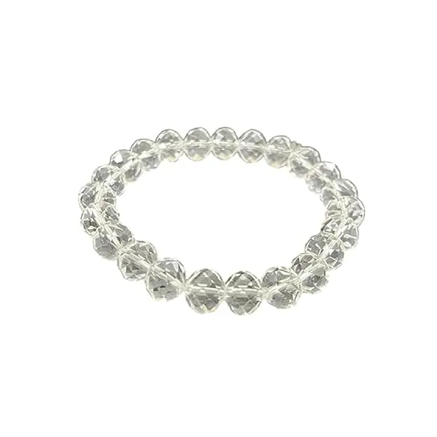 Faceted White Crystal Stretch Bracelet |...
