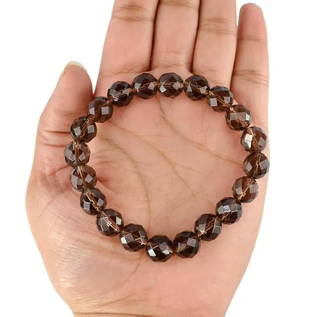Premium Coffee Crystal Bracelet | Faceted Stretch Beaded Bracelet for Men & Women