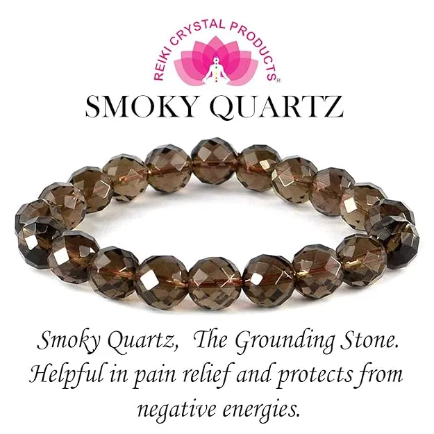 Premium Coffee Crystal Bracelet | Faceted Stretch Beaded Bracelet for Men & Women