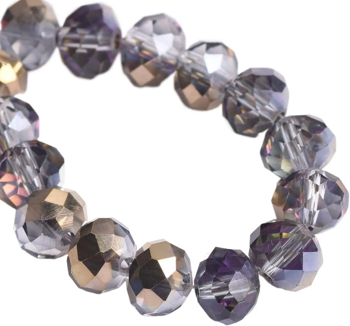 Premium Coffee Crystal Bracelet | Faceted Stretch Beaded Bracelet for Men & Women