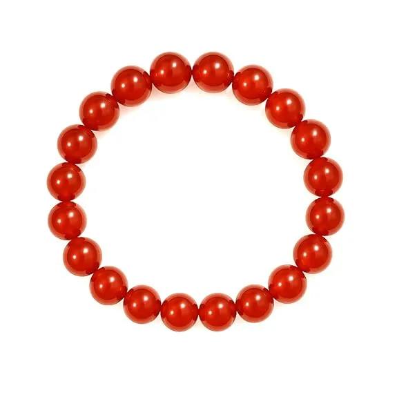 Natural Red Hakik (Agate) Bead Bracelet...