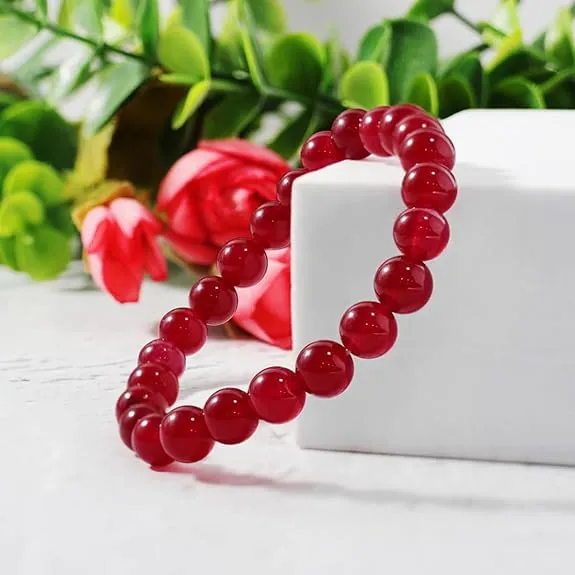 Natural Red Aventurine Bead Bracelet for Men & Women | Healing Crystal Bracelet for Luck, Prosperity & Positive Energy