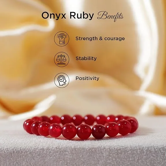 Natural Red Aventurine Bead Bracelet for Men & Women | Healing Crystal Bracelet for Luck, Prosperity & Positive Energy