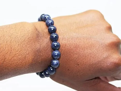 Natural Blue Aventurine Bead Bracelet for Men & Women | Healing Crystal Bracelet for Luck, Prosperity & Positive Energy