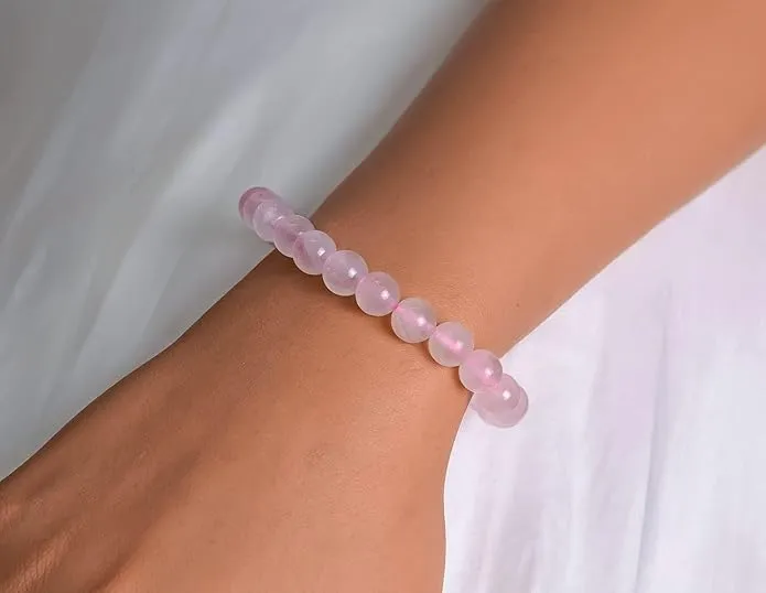 Natural Pink Aventurine Bead Bracelet for Men & Women | Healing Crystal Bracelet for Luck, Prosperity & Positive Energy