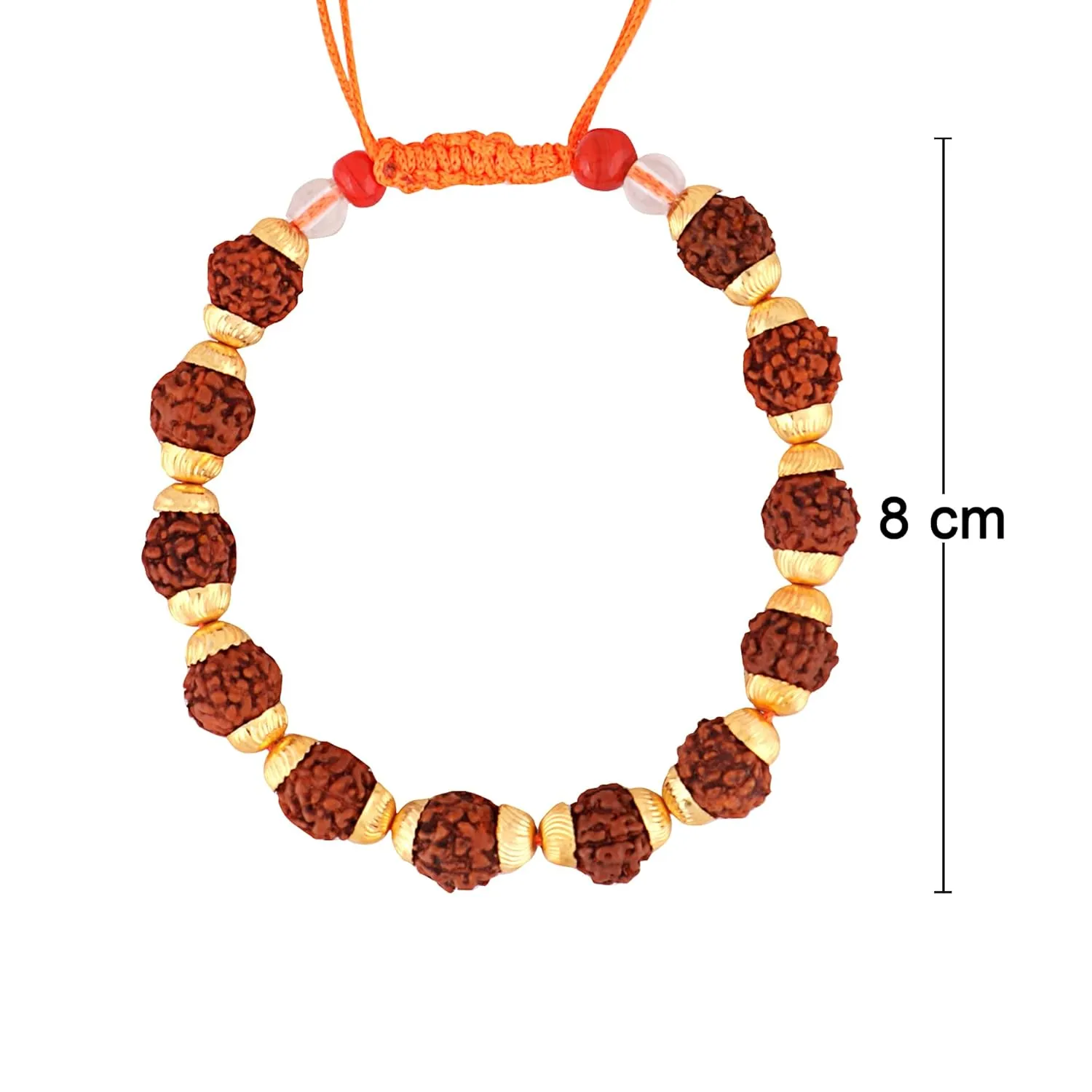 Natural Rudraksha & Metal Bracelet for Men & Women | Spiritual Beaded Bracelet for Daily Wear